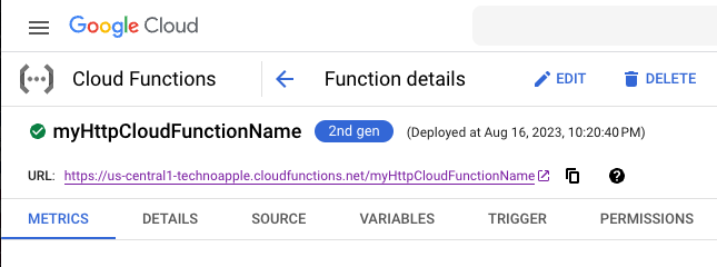 Test Cloud Function Http End Point