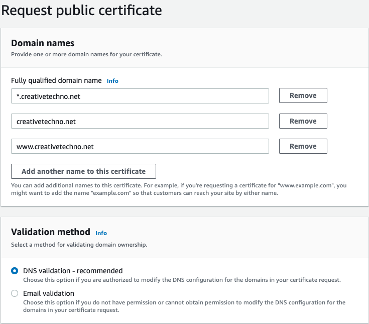 Request a Public certificate