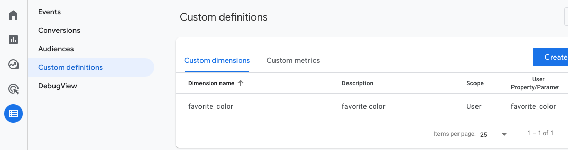 Config Custom Dimensions for User Properties
