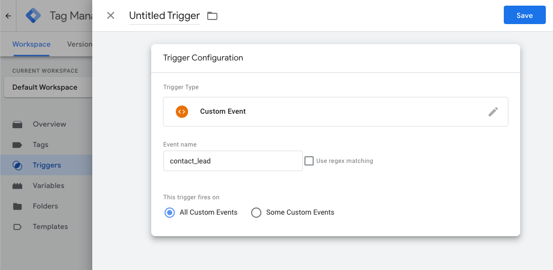 Enter Event Name for Custom Events