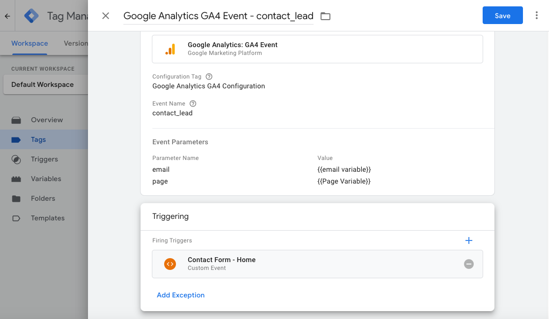 GA4 custom events trigger