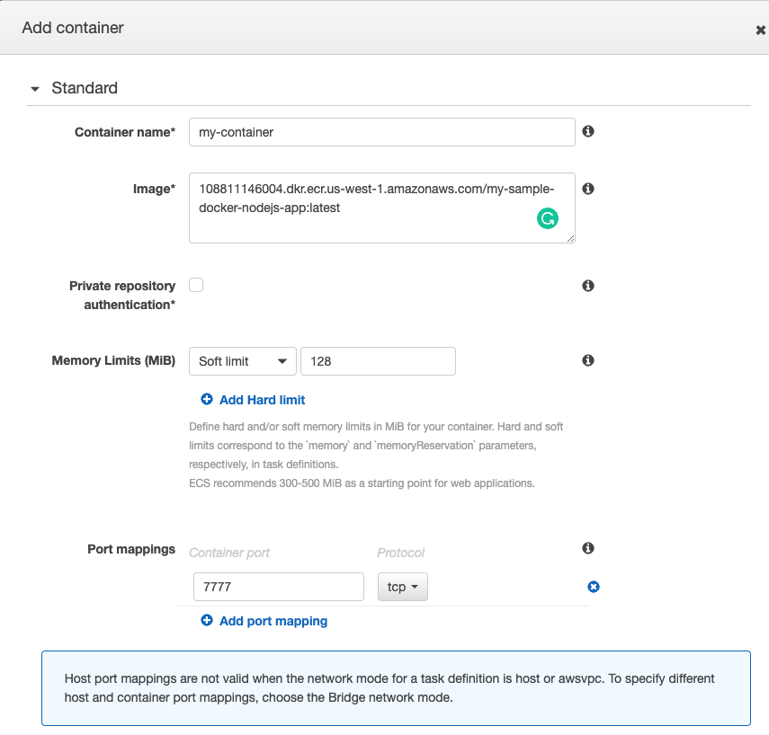 create Task definition - part2